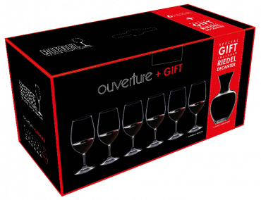 Set of 6 Glasses Riedel Ouverture + Gift Decanter Apple NY 5408/35